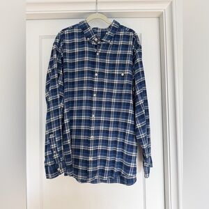 Vineyard Vines Navy and White Plaid Shirt